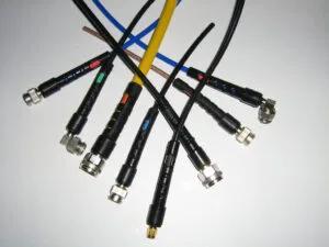 Coaxial cables with various connectors