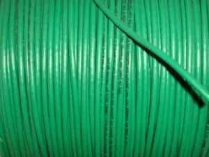 Green cable on reel